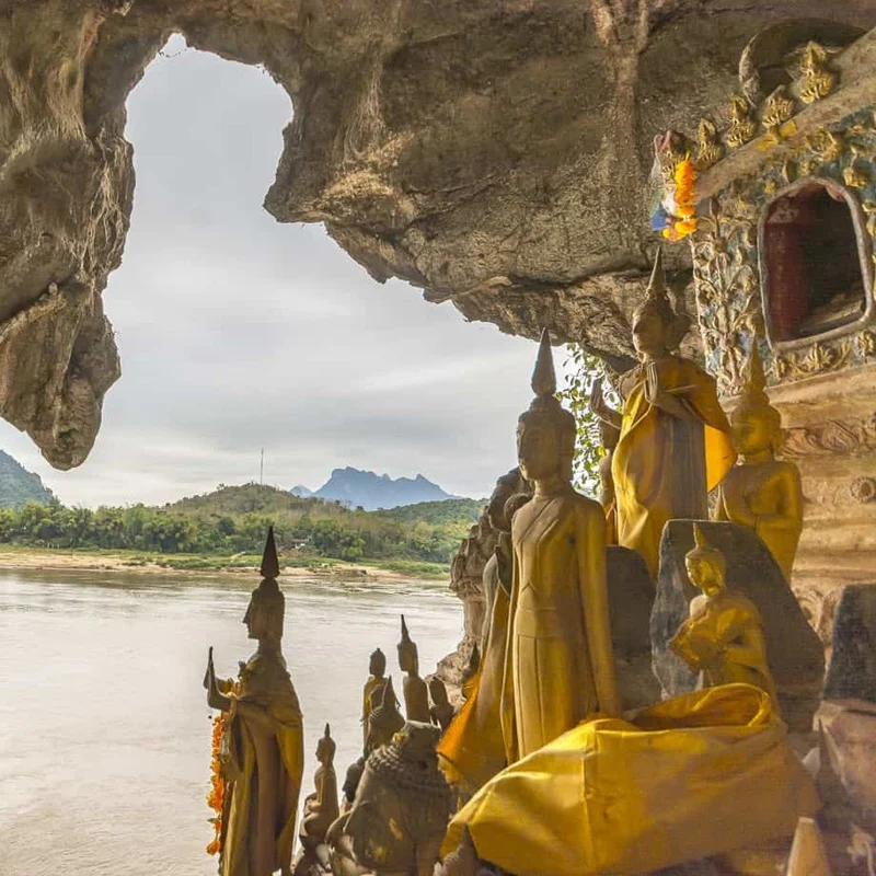 Buddha statues in the Pak Ou Caves above the Mekong