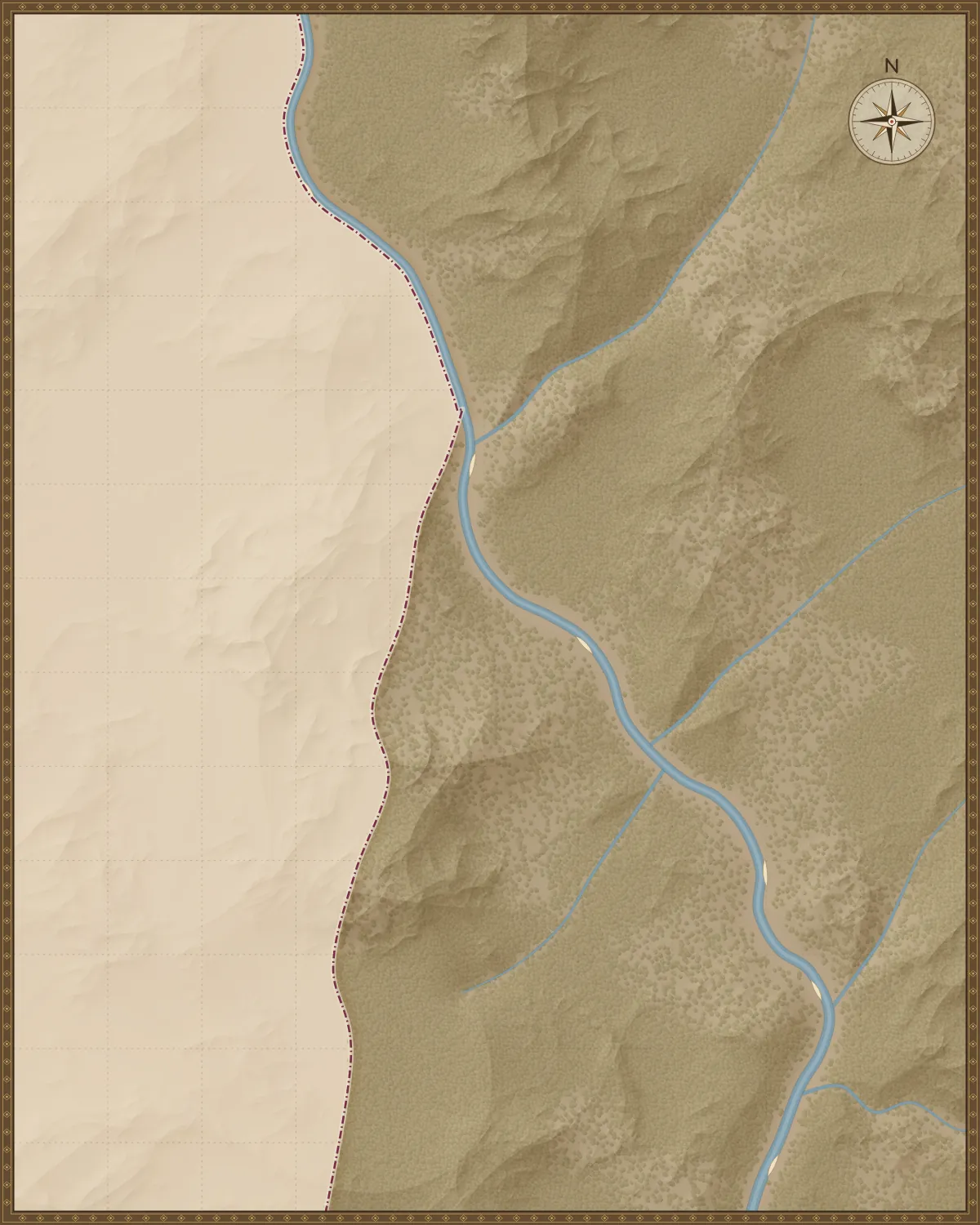 Illustrated map of the Mekong cruise route from Houayxay, on the Thai border, via Pakbeng to Luang Prabang