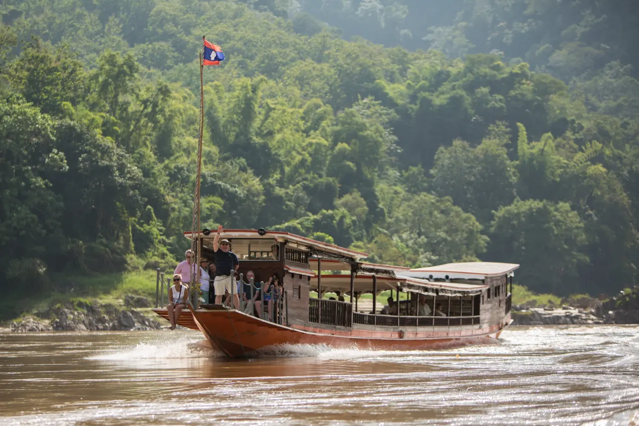 A Mekong Cruises boat on the Mekong